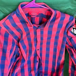 ZARA PLAID (S) SLIM FIT DRESS SHIRT